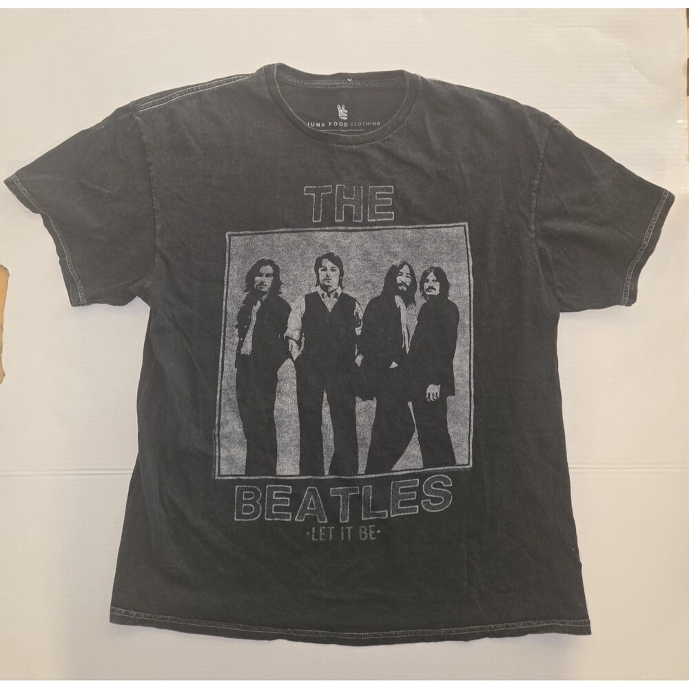 Junk Food Clothing Men's Beatles Let It Be Vintage Tshirt Black
